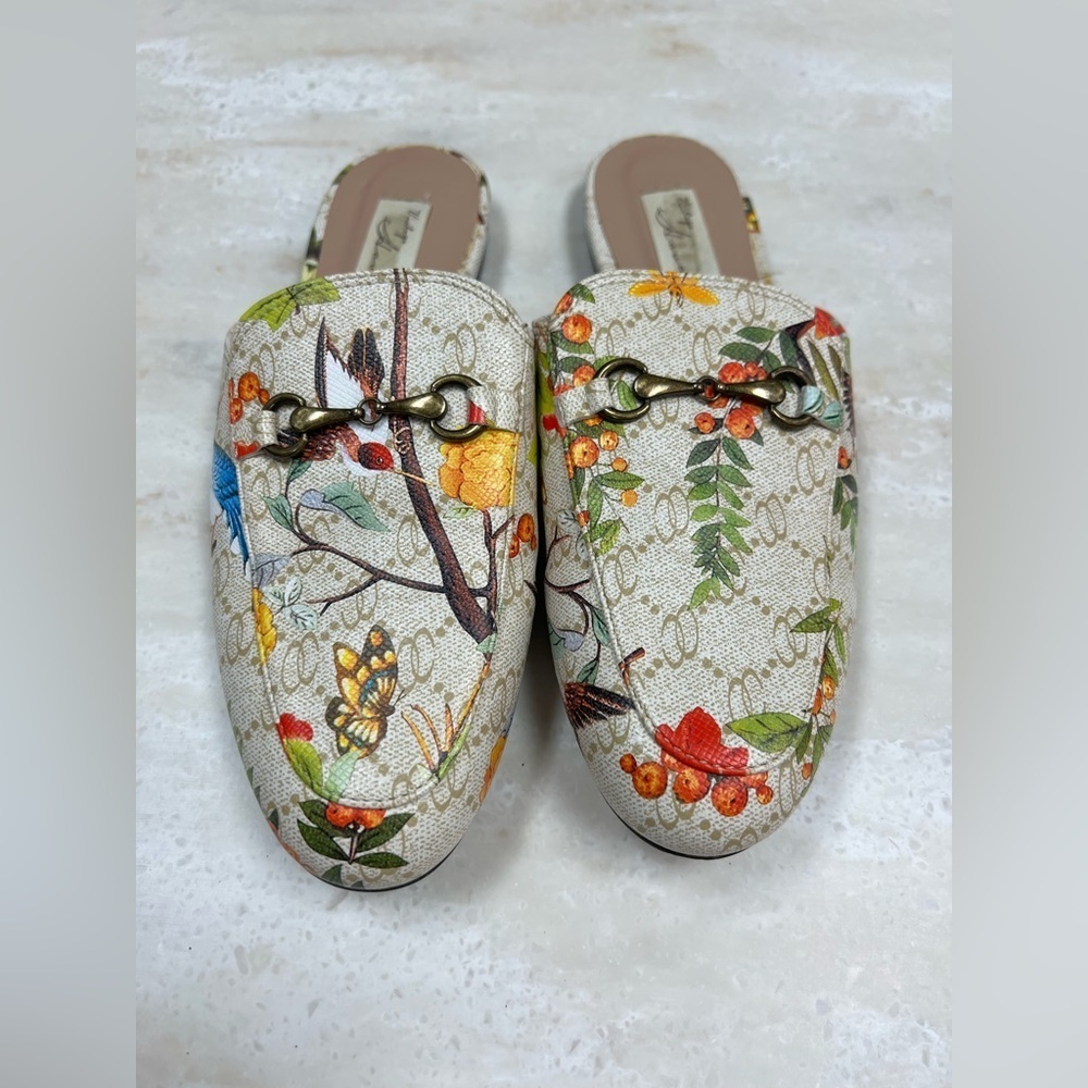 Vintage Havana Betty Beige Floral Women's Mules